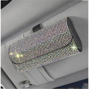 Car Visor Sunglass Case - Multi Rhinestones